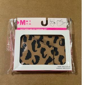 MYTAGALONGS PET Abstract Leopard Face Mask & PET Bandana Set In Multi